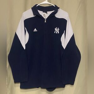 New York Yankees MLB Navy Blue White Logo Fleece Pullover XL 18/20